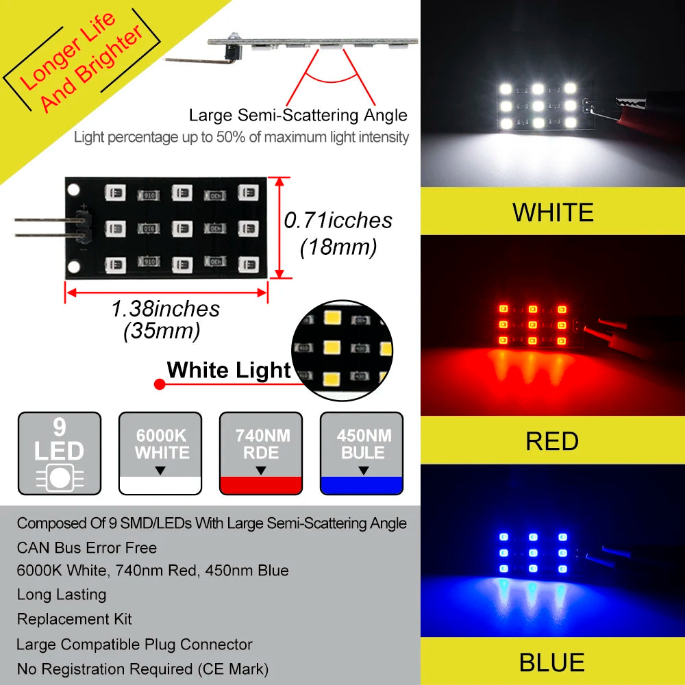 éclairage intérieur led noir plaque clips ambre bleue blanche voiture moderne lumière coffre porte