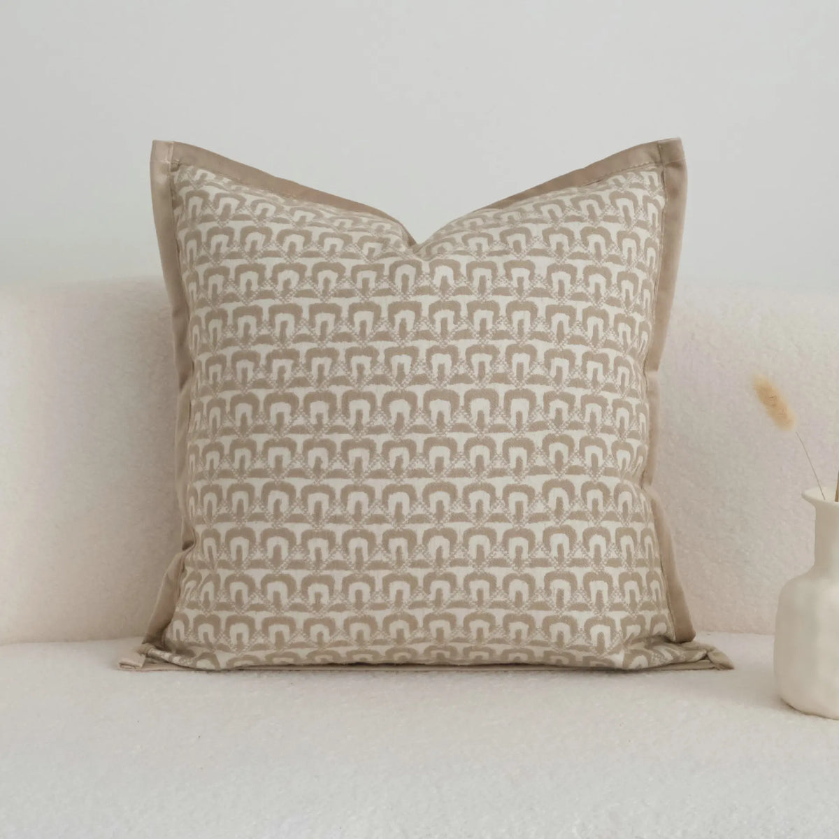 coussin beige motif géométrique moderne housses polyester 200 fils square sans rembourrage décoration lit