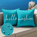 taies d'oreiller décoratives moderne orange bleu marine lettres hello sunshine relax imperméables polyester casa