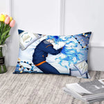housse coussin imprimé anime personnages bleu blanc moderne double face