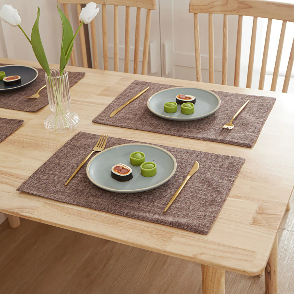 tapis table rectangle lin respectueux environnement isolation thermique facile nettoyage hygiène