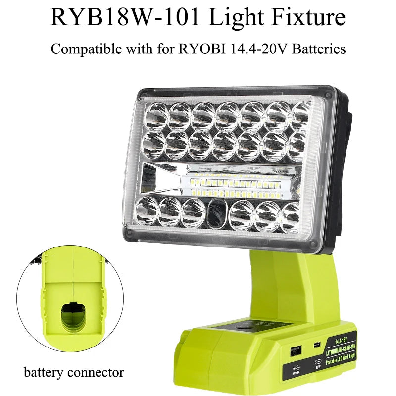 lampe travail led portable bleu jaune rouge usb type makita dewalt milwaukee bosch