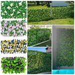 plantes artificielles feuilles vertes fleurs violettes roses blanches moderne décoration intérieure