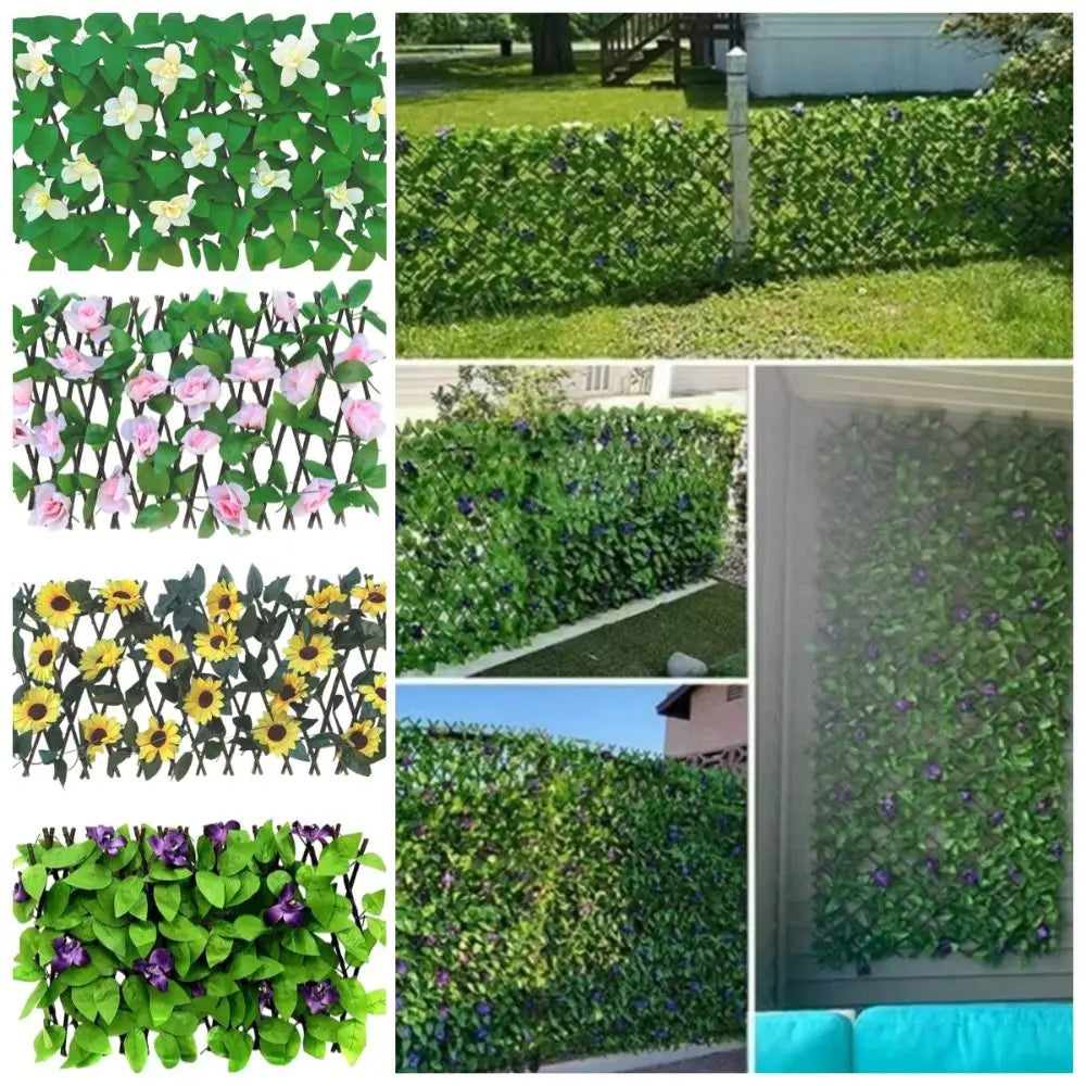 plantes artificielles feuilles vertes fleurs violettes roses blanches moderne décoration intérieure