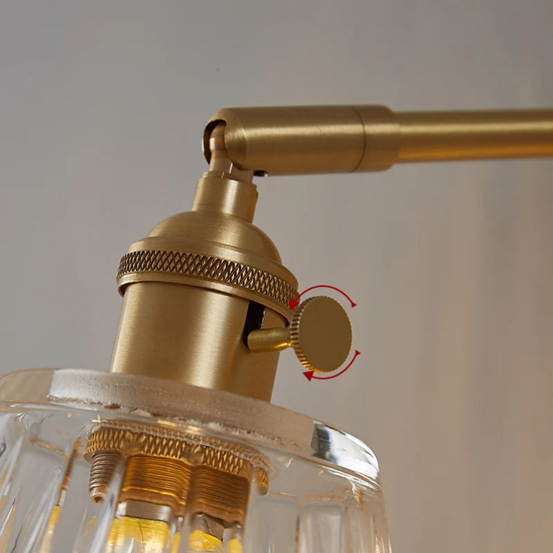 lampe murale moderne or transparent rayures interrupteur rotatif chambre entrée