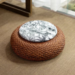 coussin sol rustique tissé floral anti décubitus coton paille meditation relaxation salon