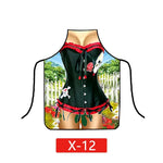 tablier moderne illustratif personne lingerie camouflage crânes papillons rouge noir blanc bleu