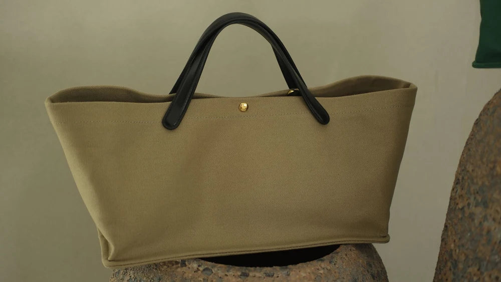 sac main toile beige bandoulière ajustable poches intérieures quatre saisons moderne chic
