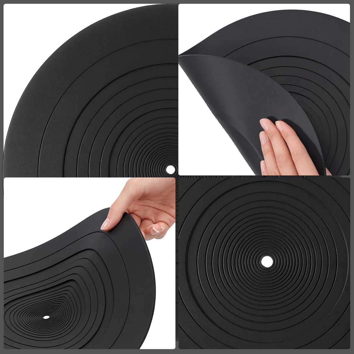 tapis antidérapant silicone protection disque vinyle plateau turntable diamètre 31cm blanc noir