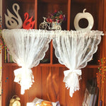 rideaux valance dentelle florale blanc franges romantique chambre inclusion franges incluses