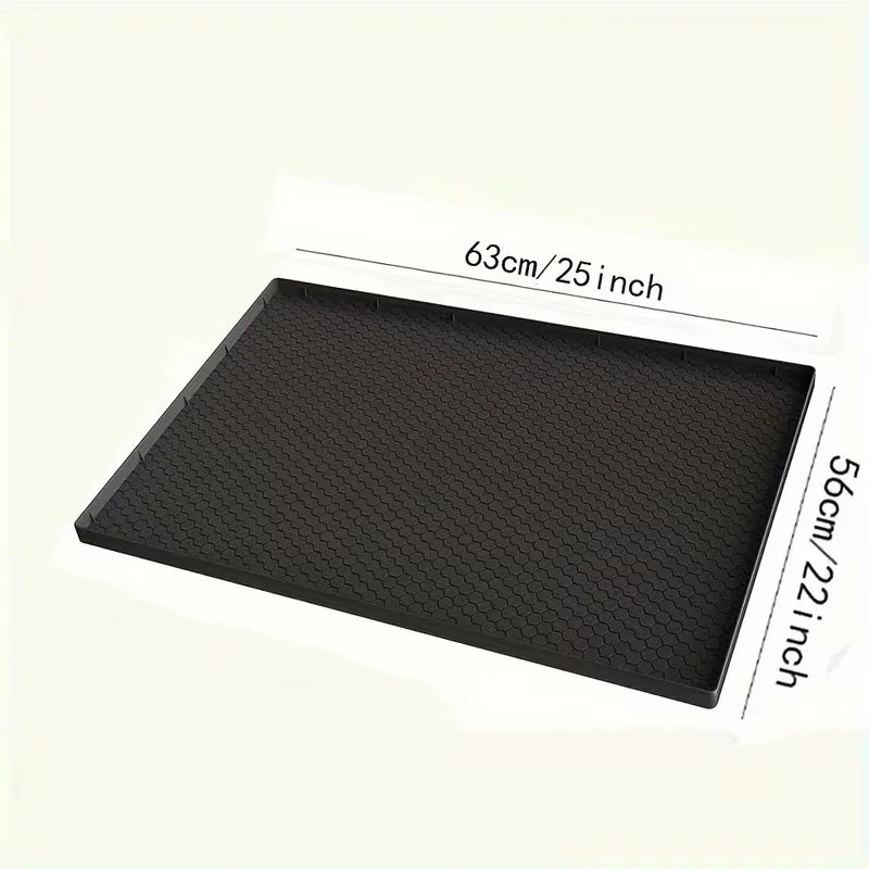 tapis sol moderne silicone hexagonal noir 94cm 56cm imperméable cuisine évier