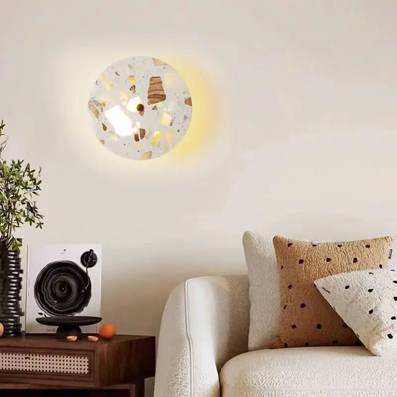 lampe murale pierre LED blanc minimaliste texture granulaire 220V 249 2000lm interrupteur câble