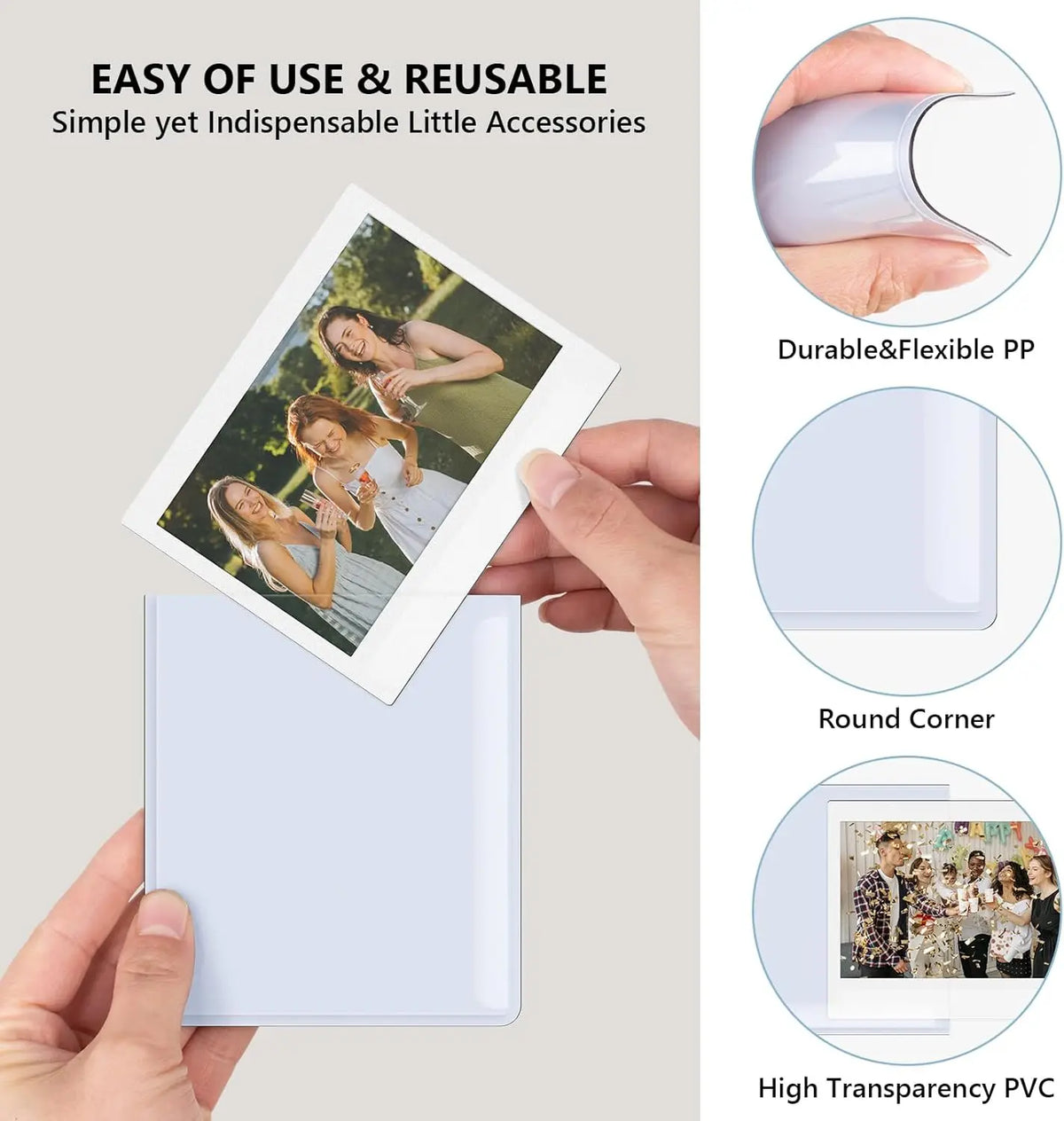cadres photo magnétiques noir bleu rose durable flexible modernes 9x10.8cm