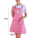 tablier cuisine rose bleu carreaux blancs lapin moderne décontracté poche collier