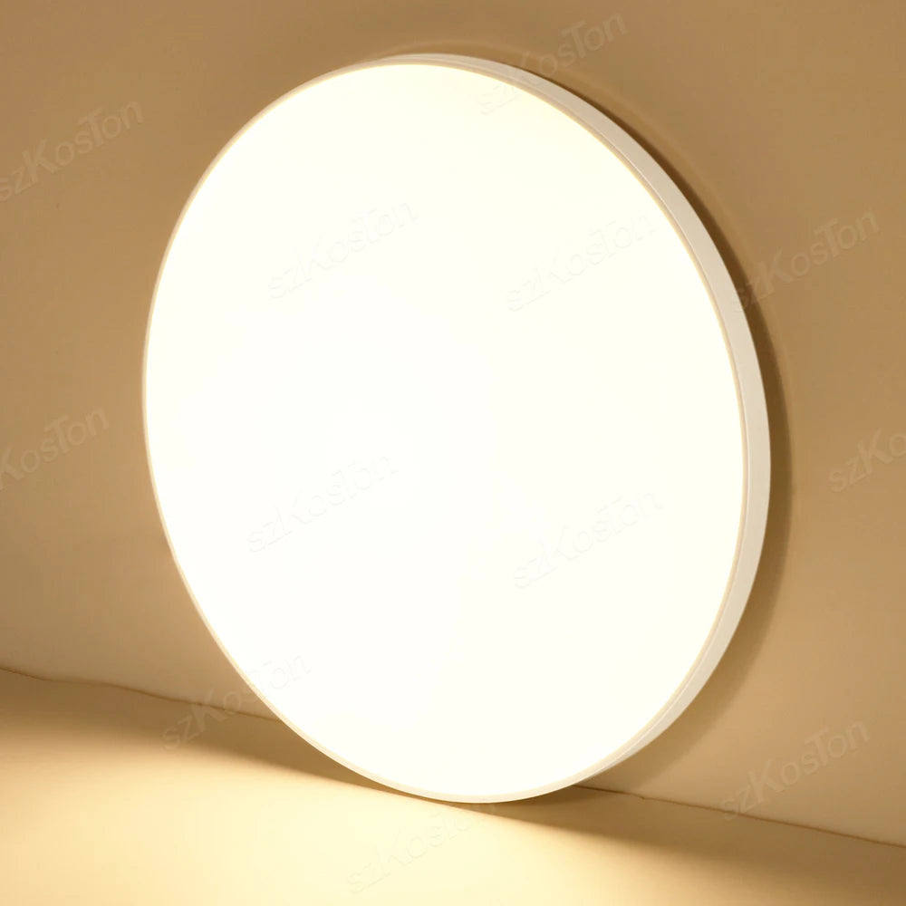 plafonnier led moderne blanc 37cm 2492000 flux lumineux cuisine chambre salon salle bain