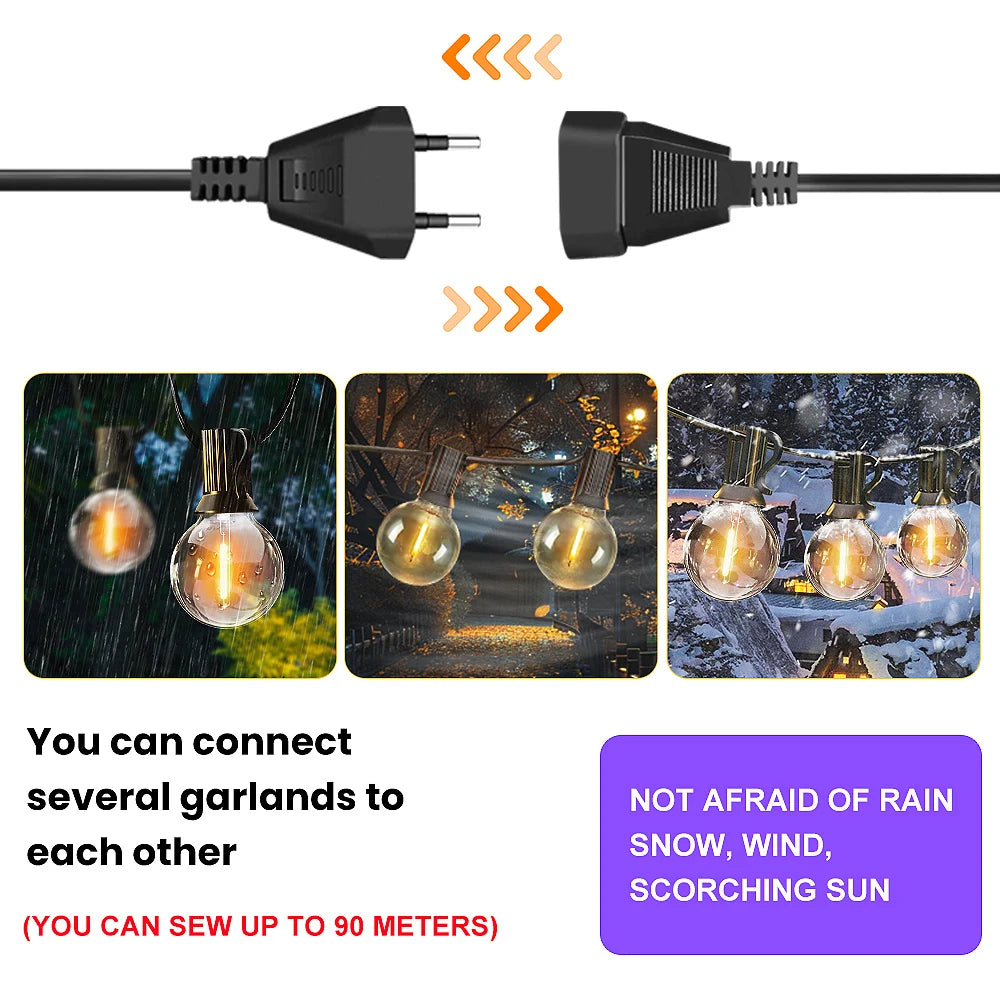 Guirlande lumineuse secteur connectable jusqu'à 90 mètres