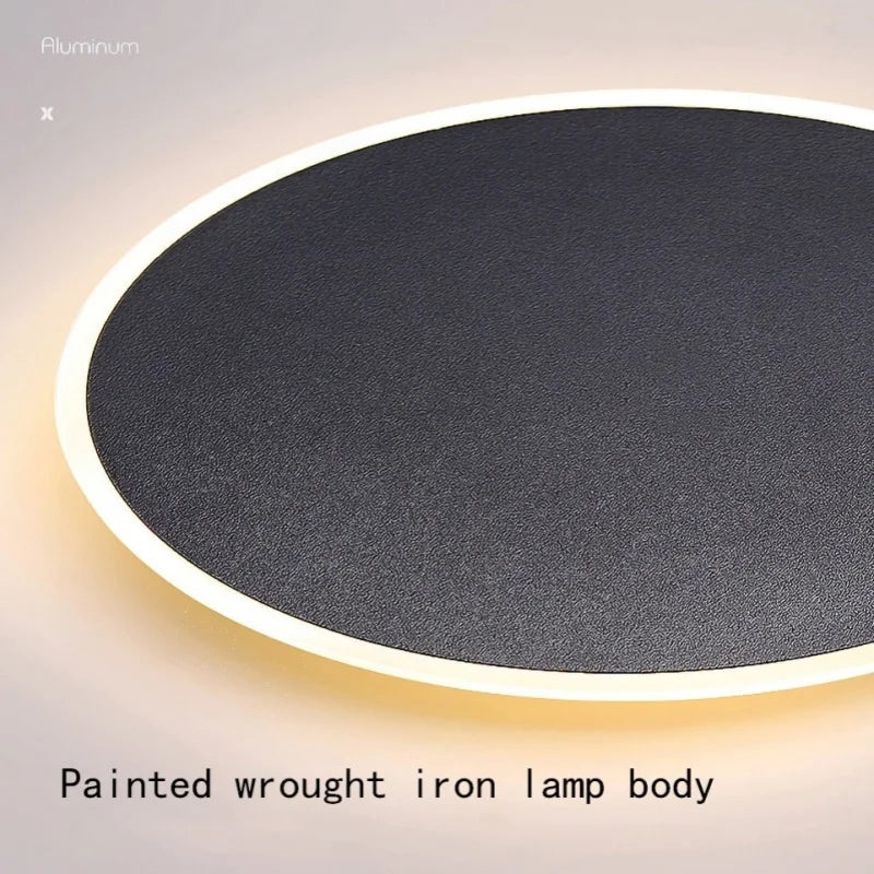 applique murale moderne led noir blanc éclairage circulaire minimaliste fixée mur tactile sans interrupteur