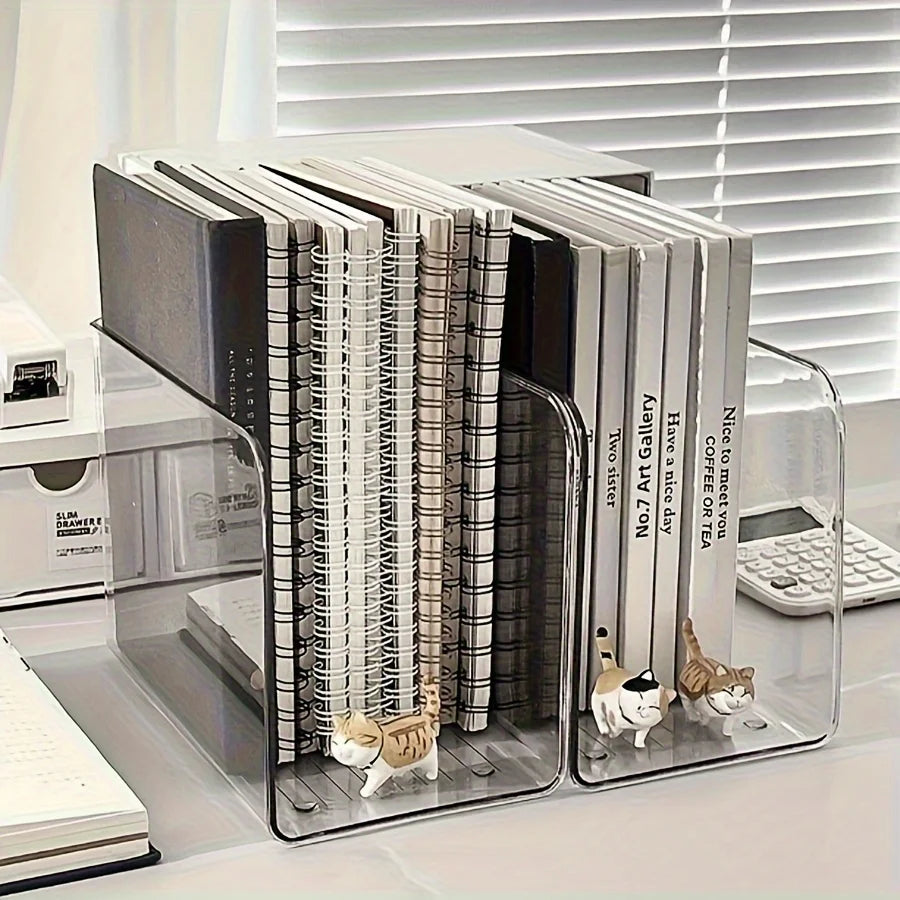 organisateur livres transparent compartiments rangement maison moderne minimaliste koreana japonais