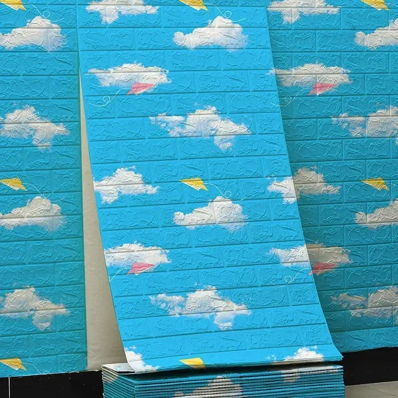 Papier peint auto adhésif brique moderne résistant humidité antistatique 200cm 70cm