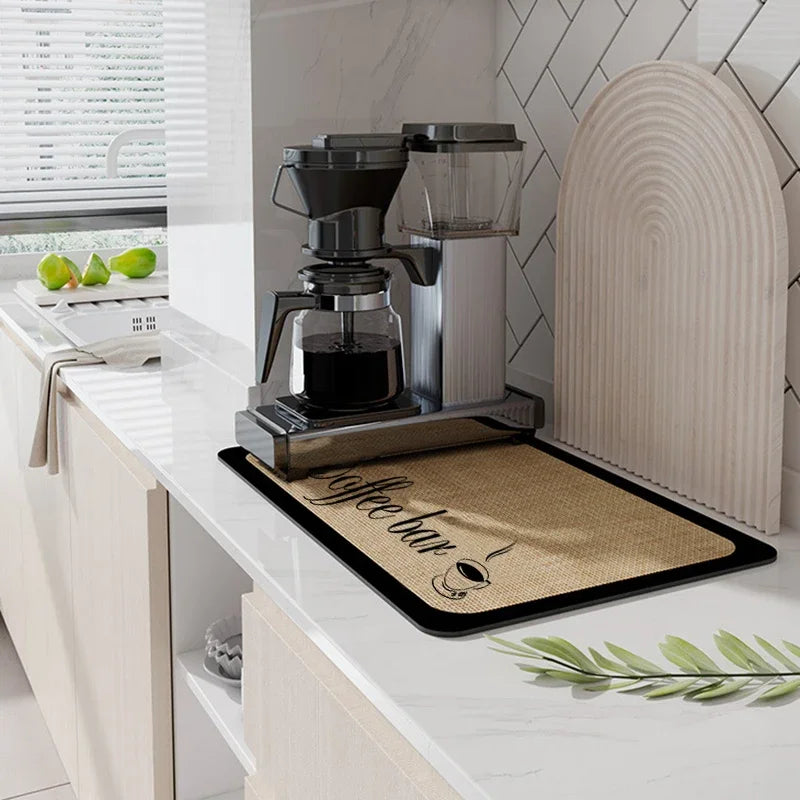 tapis cuisine noir absorbant antiderrapant séchage rapide moderne évier machine