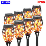 torche solaire imperméable led flamme animée moderne extérieur jardin décoration motifs floraux ip65 abs