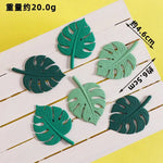 décoration gâteau anniversaire dinosaures feuilles tropicales volcan drapeaux enfants happy birthday plastique