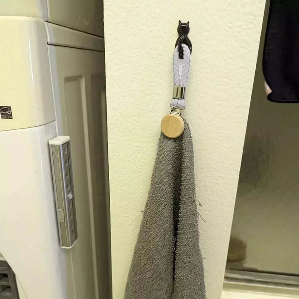 attache serviettes clip métal disque bois corde tressée blanc noir gris minimaliste moderne rustique