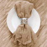 serviettes coton polyester 50x50cm beige clair texture ondulée classique maison mariage événements