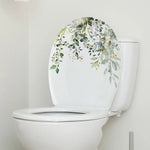 autocollant mural feuilles plantes vertes décoration intérieur toilettes meubles aquarelle résistant eau moderne