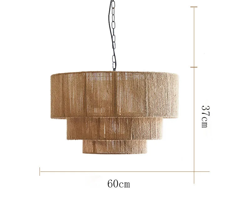 Suspension lumineuse tissu marron clair moderne rustique câble noir chambre salon