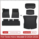 tapis sol coffre tesla model noir rayures horizontales moderne antidérapant caoutchouc