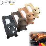 support hot dog chien marron beige noir imprimé créatif fun ketchup mayonnaise