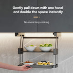 étagère pliable aluminium gris moderne clips rangement cuisine multiple utilisation 400mm 900mm blanc