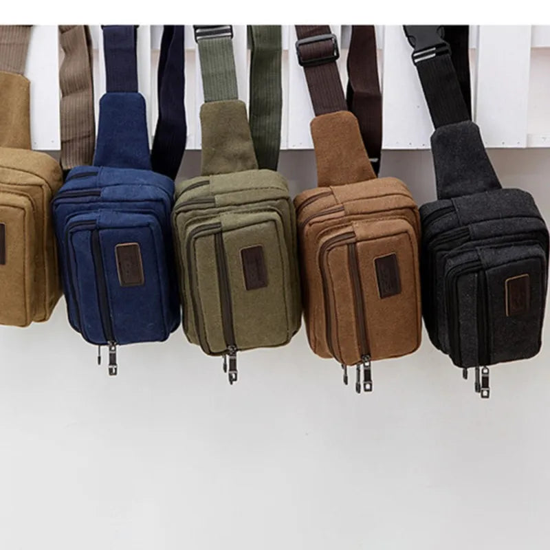 sac banane homme marron clair bleu marine vert kaki noir toile durable vintage pratique
