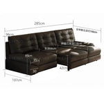 canapé d'angle moderne simili cuir noir confortable électrique tablette double verres adultes