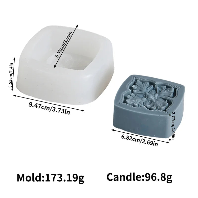 moules savon silicone motifs floraux vintage bleu clair blanc détaillés artisanauxDecorationChocolat