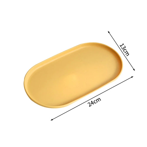 plateau ovale céramique beige rangement bijoux nourriture décoration table moderne minimaliste