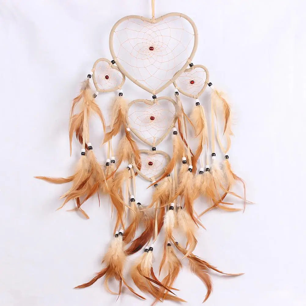 attrape rêves traditionnel blanc plumes blanches décoration maison amour pastorale matière organique