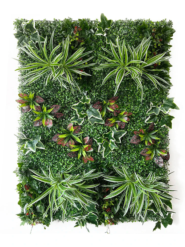 panneau mural végétal artificiel herbe feuilles naturel moderne extérieur accroché exposé vert brun different