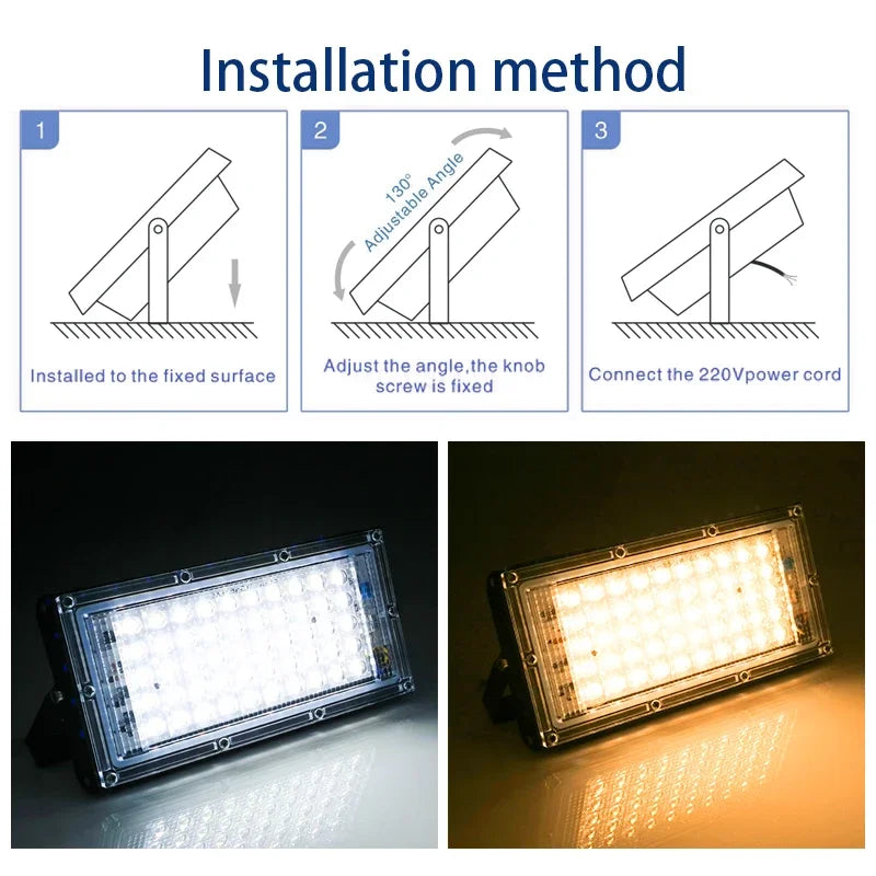 projecteur led 50w ip65 moderne éclairage extérieur noir certifié cecccrohs 220v 110v