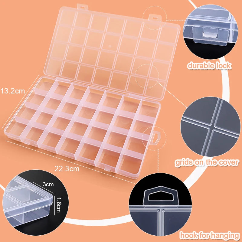 boîte rangement transparente compartiments réglables bijoux pratique moderne portative domestique