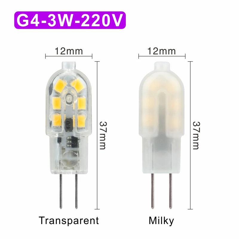 ampoules led g4 g9 blanc froid transparent modernes 3w 5w 220v 12v 50000h salon