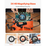 station soudure multifonctionnelle bras articulés éclairage led loupe pcb support hot air gun industrielle