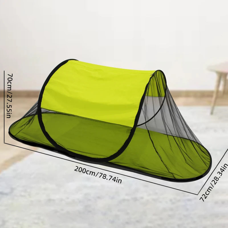 tente pop up anti insectes vert fluo moderne pliante voyage camping sac rangement polyester