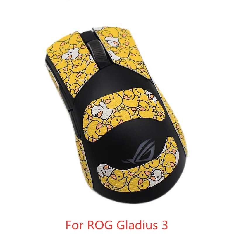 autocollants antiderapants noirs motif geometrique souris gaming rog gladius deux trois