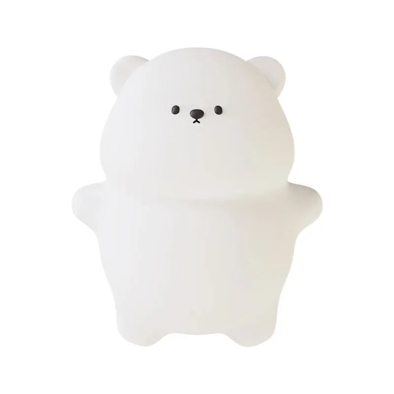 lampe chevet silicone ours blanc translucide moderne lampes nuit enfants ambiance cute flat bear