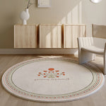 tapis rond floral moderne polygone coloré salon décoration maison variété motifs moelleux polyester