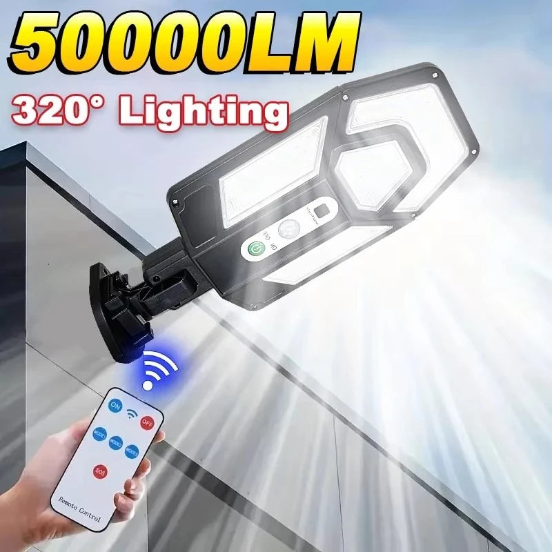 lampe solaire moderne led noir ip65 télécommande détecteur mouvementextérieur autonomie minimaliste