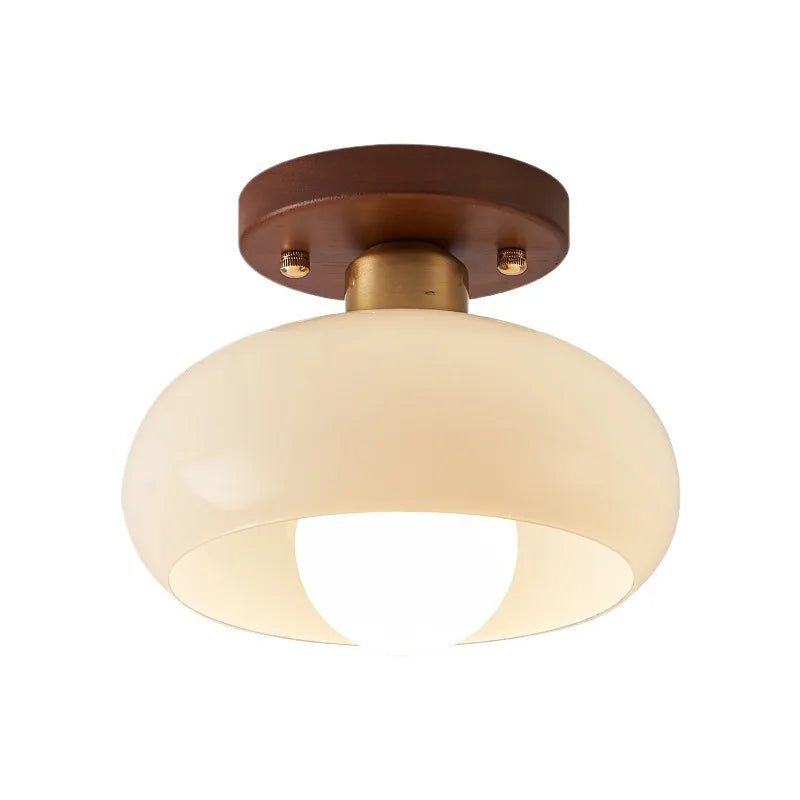 lampe moderne marron clair minimaliste éclairage quotidien bois verre ampoules led autonome