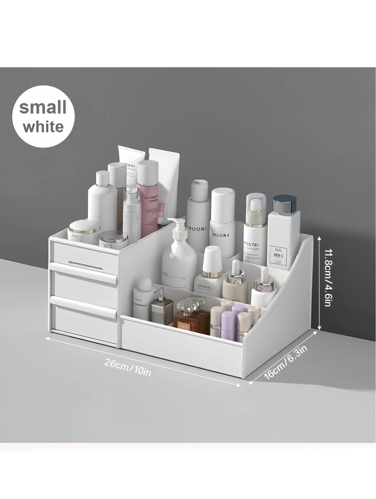 organisateur maquillage moderne boîte rangement noir blanc rose cosmétiques brosse maquillage calendrier horloge minimaliste